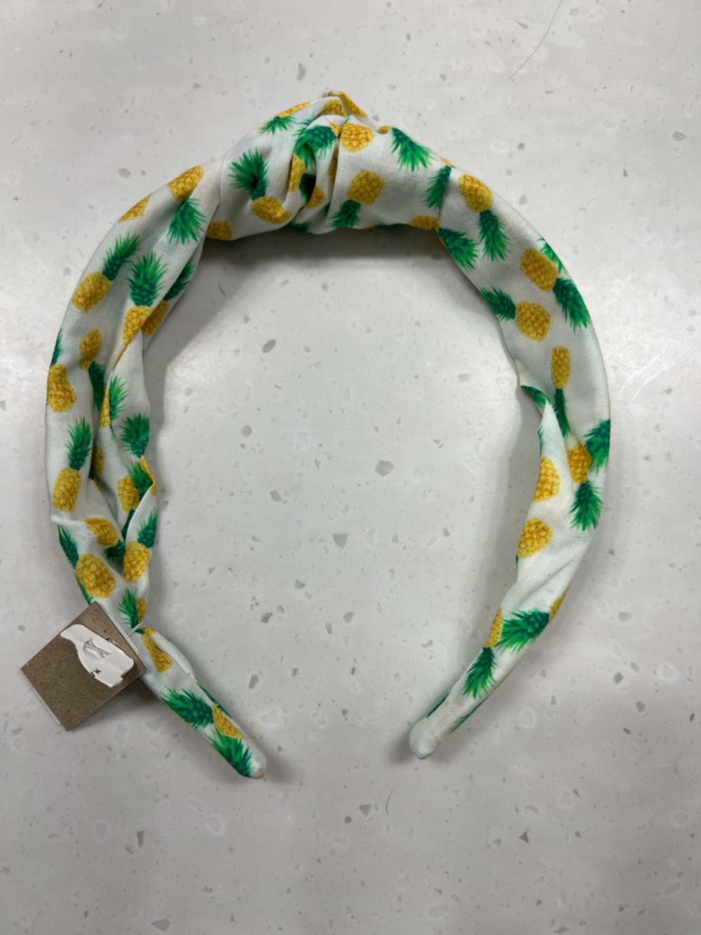 J. Crew White Pineapple Print Knotted Headband